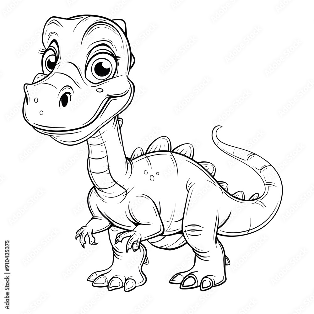 Fototapeta premium pencil sketch of dino for colouring