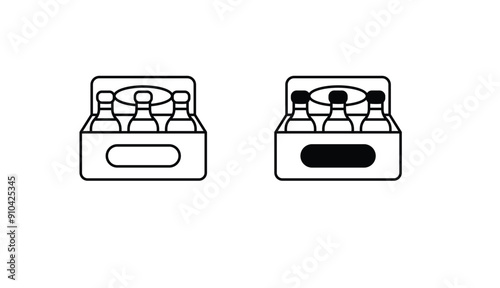 Beer Six Pack icon design with white background stock illustration