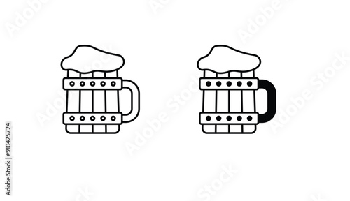 Tankard icon design with white background stock illustration