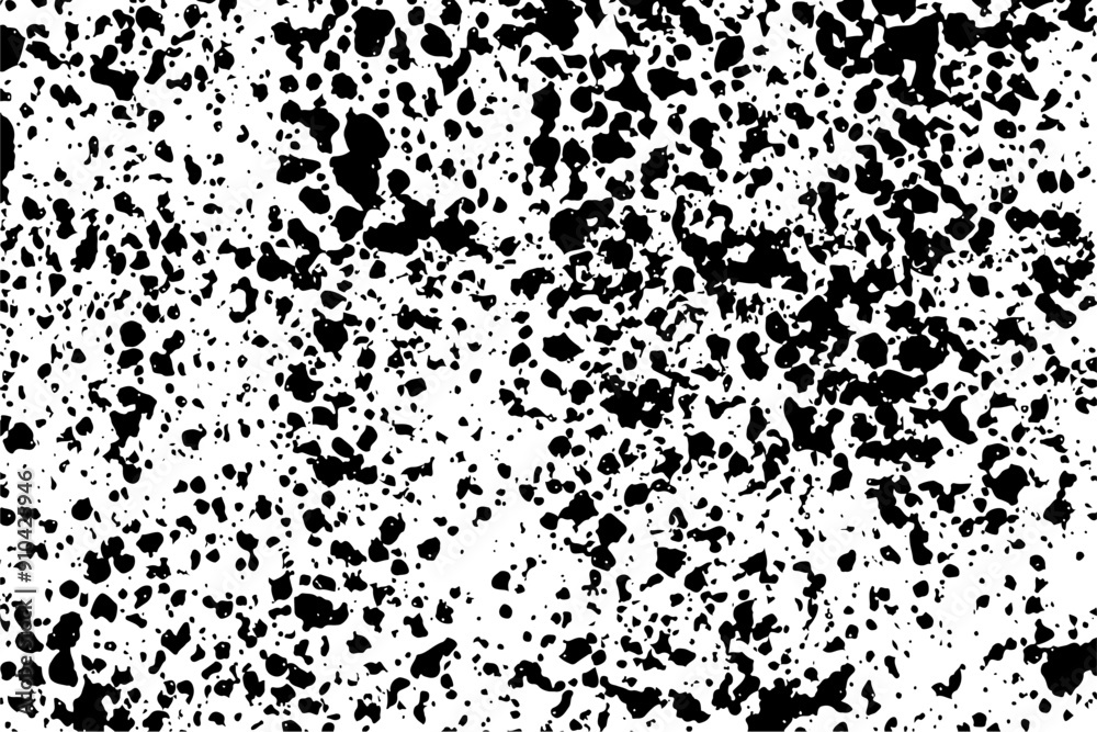 Grunge texture black and white for background. Texture of chips, cracks, scratches, scuffs, dust, dirt. Dark monochrome surface. Old vintage vector pattern.
