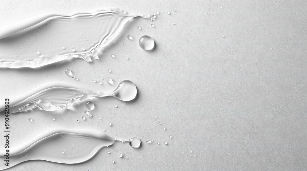 A close-up of a white liquid with water droplets on the bottom of the image A close-up of a white liquid with water droplets on the bottom of the image