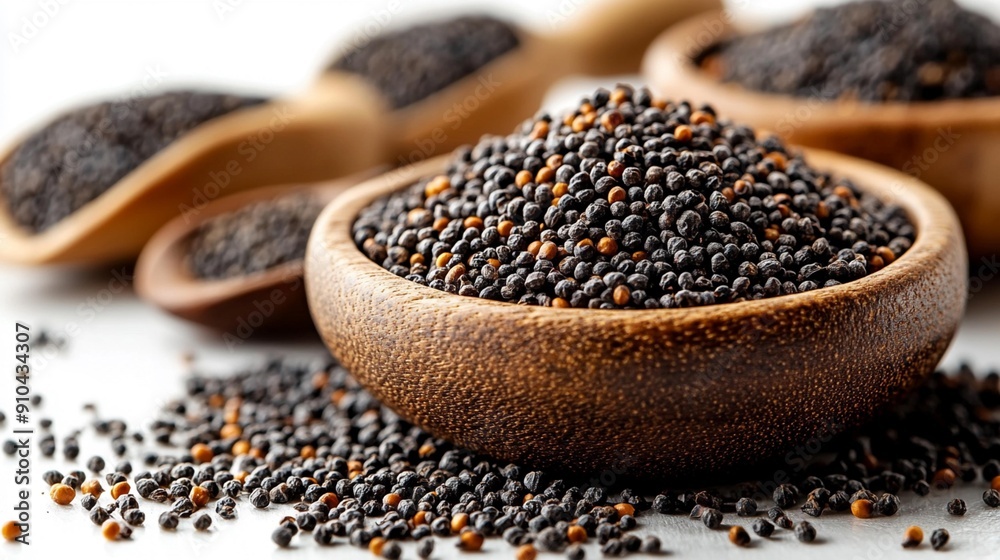 High-resolution image of poppy seeds isolated on white background, capturing the fine texture and natural color, ideal for food photography and ingredient visuals, Generative AI
High-resolution image of poppy seeds isolated on white background, capturing the fine texture and natural color, ideal for food photography and ingredient visuals, Generative AI
