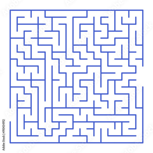 Maze shape design element. There is one entrance and exit and one correct path, but many paths lead to dead ends