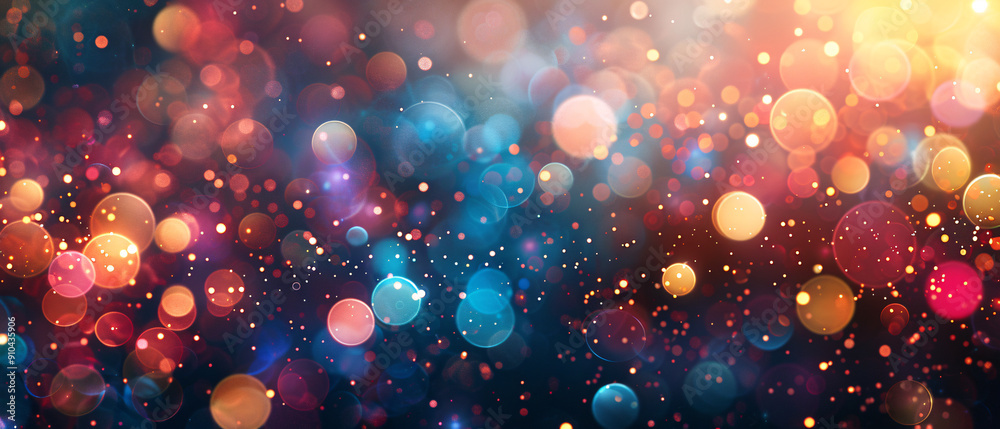 Abstract Festive Bokeh Background with Colorful Lights and Sparkle Abstract Festive Bokeh Background with Colorful Lights and Sparkle