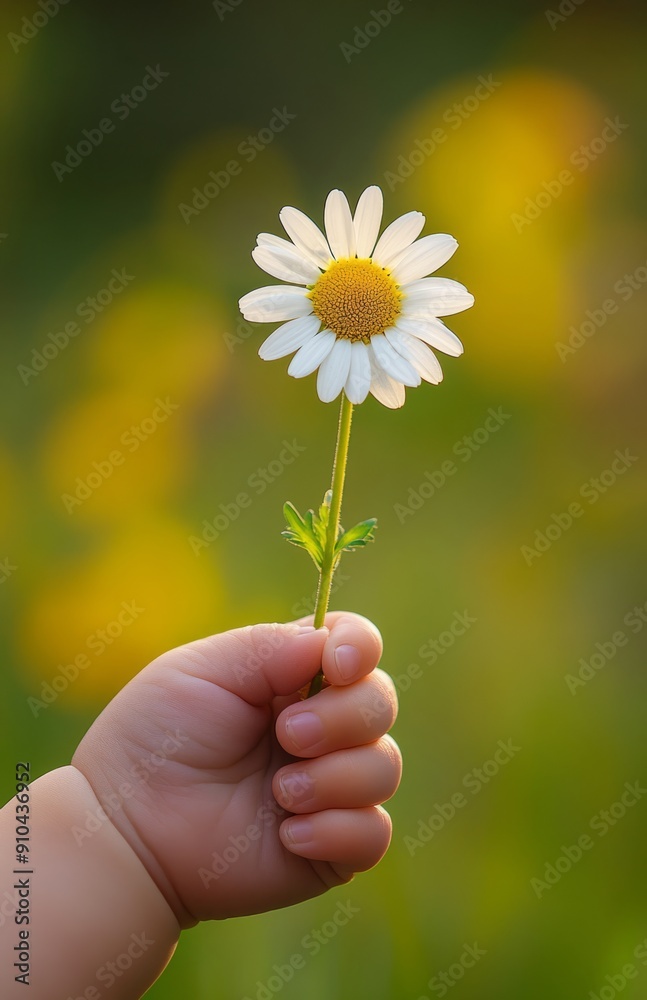 Close-up of baby foot with daisy flower on toes Close-up of baby foot with daisy flower on toes