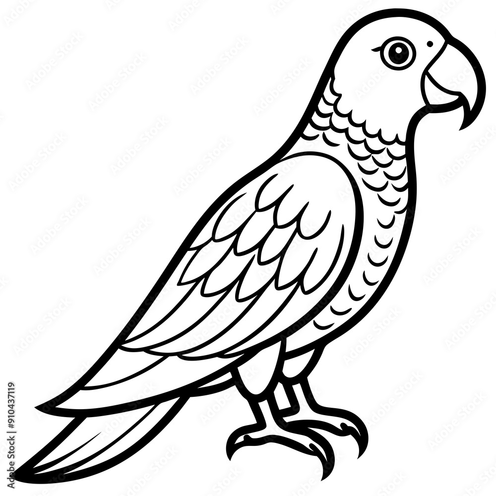 Fototapeta premium Hand drawn of Cockatoo parrot in zentangle style for Adult coloring book page, shirt design effect, logo, tattoo and decoration.Vector illustration.