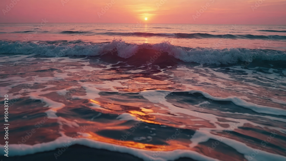 Obraz premium pink sunset over the sea