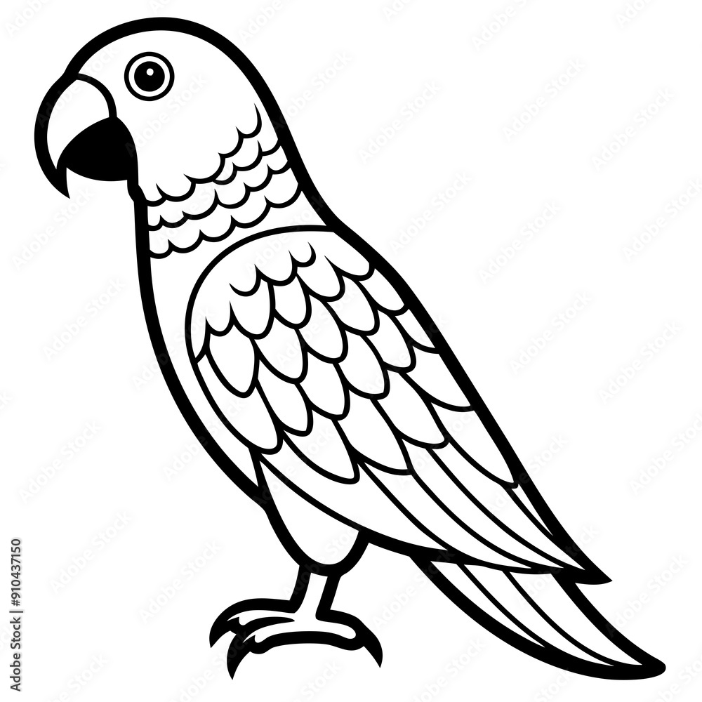 Fototapeta premium Hand drawn of Cockatoo parrot in zentangle style for Adult coloring book page, shirt design effect, logo, tattoo and decoration.Vector illustration.