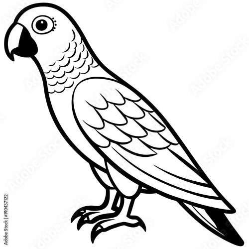 Hand drawn of Cockatoo parrot in zentangle style for Adult coloring book page, shirt design effect, logo, tattoo and decoration.Vector illustration.