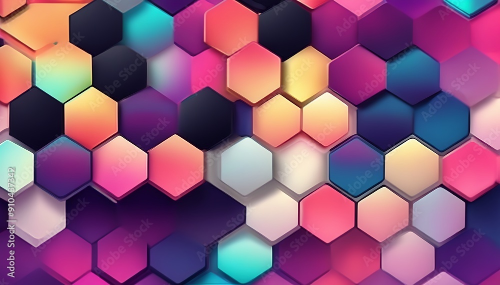 Geometric Hexagon Symphony - Ultra HD - Colored Light Geometric Hexagon Symphony - Ultra HD - Colored Light