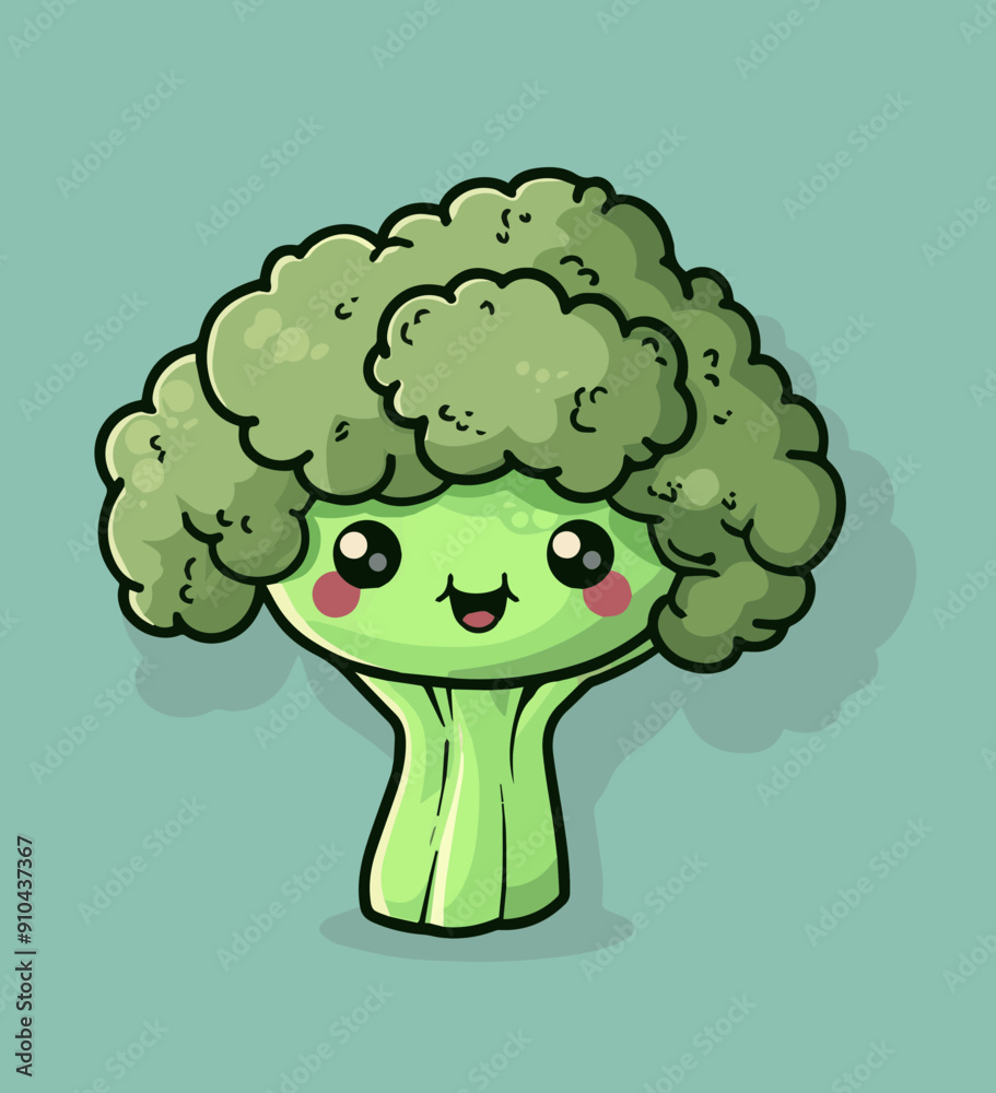 Cute Cartoon Broccoli Food Character Cute Cartoon Broccoli Food Character