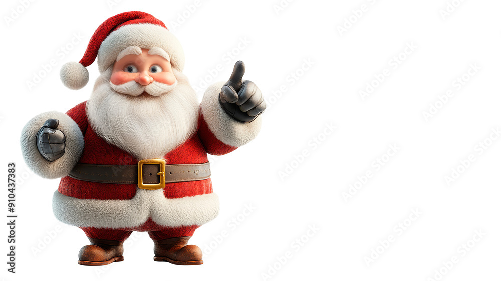 Santa Claus with a cheerful expression, pointing directly at the viewer on a transparent background. This engaging image is perfect for holiday campaigns, Christmas advertisements, festive greeting Santa Claus with a cheerful expression, pointing directly at the viewer on a transparent background. This engaging image is perfect for holiday campaigns, Christmas advertisements, festive greeting