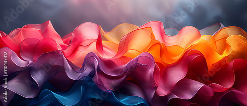 Abstract Colorful Fabric Waves for Design and Decoration