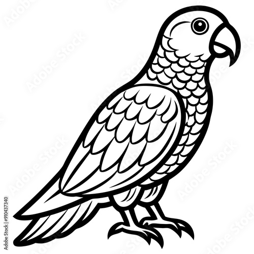 Hand drawn of Cockatoo parrot in zentangle style for Adult coloring book page, shirt design effect, logo, tattoo and decoration.Vector illustration.