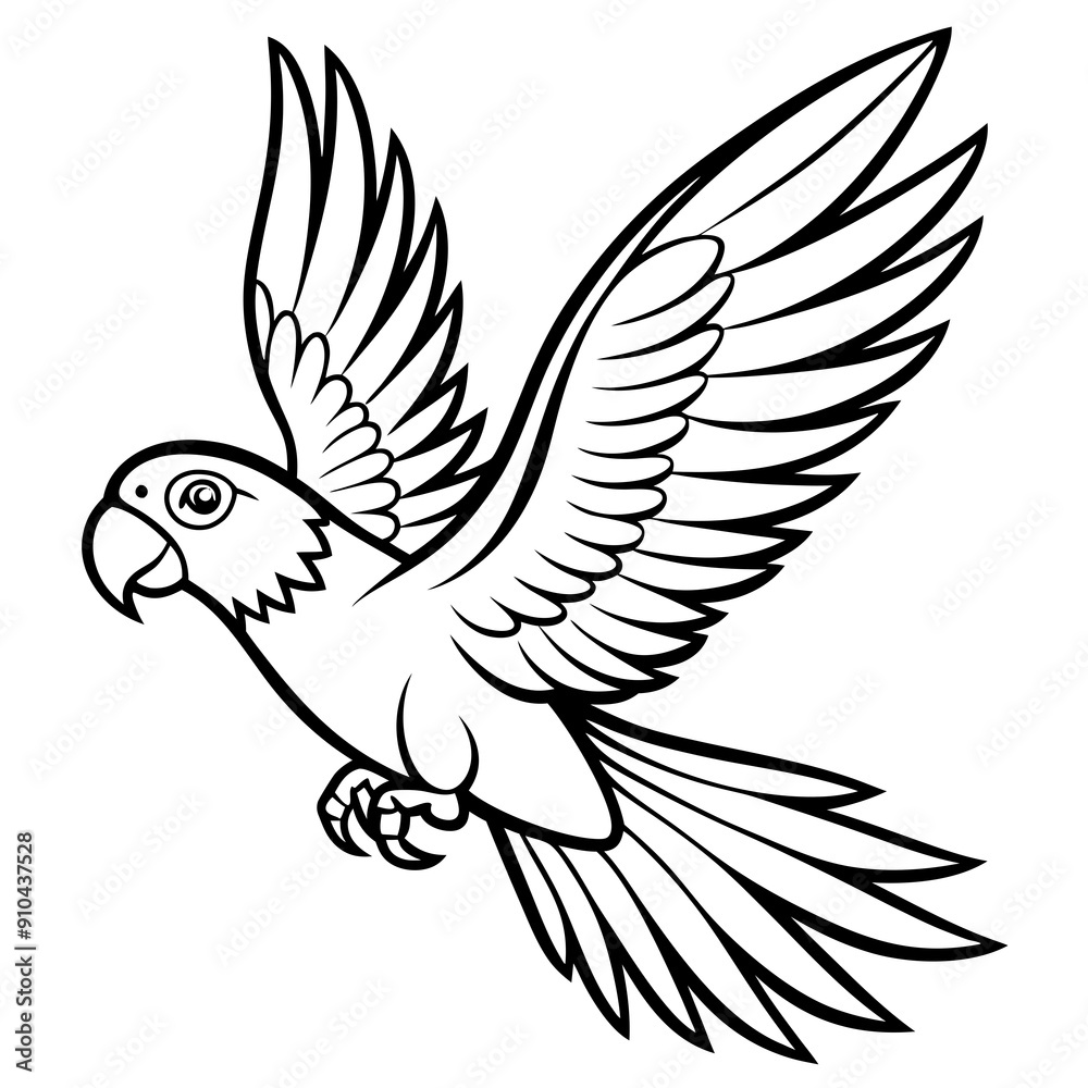Fototapeta premium Hand drawn of Cockatoo in zentangle style for Adult coloring book page, shirt design effect, logo, tattoo and decoration.Vector illustration.