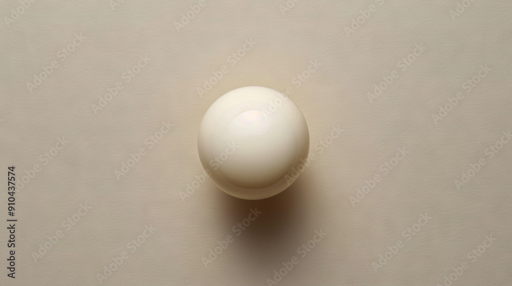 White ball on white surface with person shadow White ball on white surface with person shadow