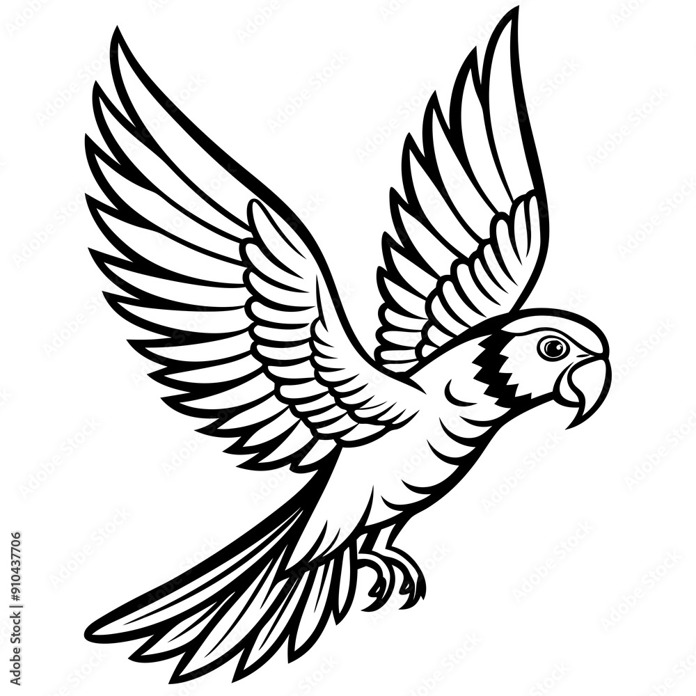 Fototapeta premium Hand drawn of Cockatoo in zentangle style for Adult coloring book page, shirt design effect, logo, tattoo and decoration.Vector illustration.