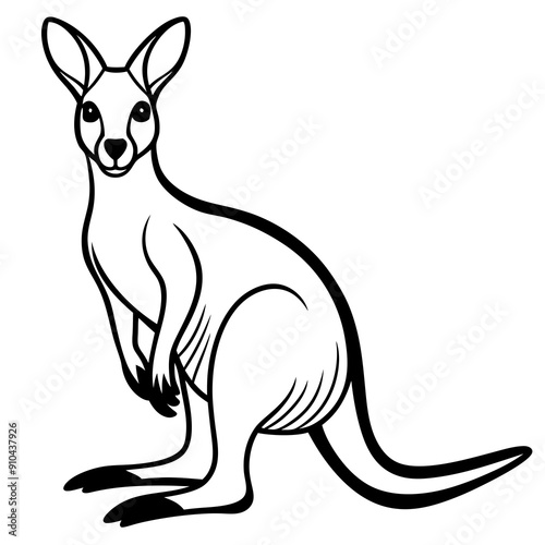 Drawing zentangle kangaroo for Adult coloring book page, shirt design effect, logo, tattoo and decoration.Vector illustration.