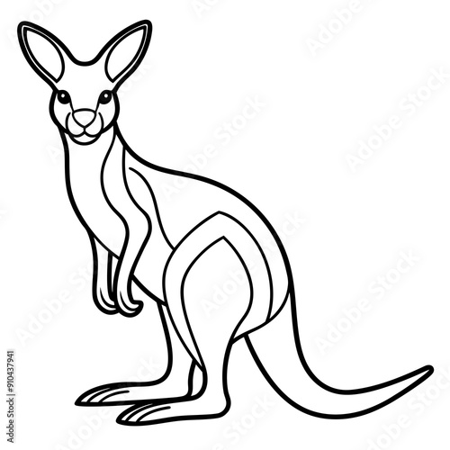 Drawing zentangle kangaroo for Adult coloring book page, shirt design effect, logo, tattoo and decoration.Vector illustration.