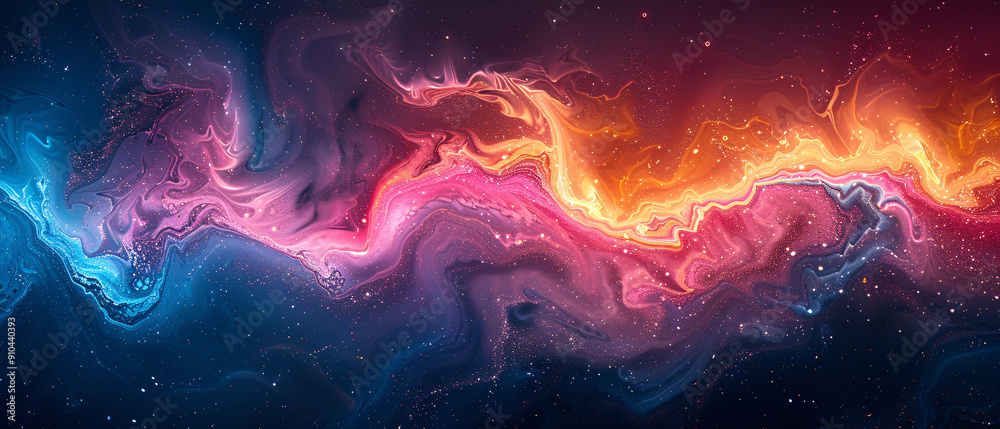 Abstract Cosmic Nebula Background with Vibrant Swirling Colors and Sparkling Stars Abstract Cosmic Nebula Background with Vibrant Swirling Colors and Sparkling Stars