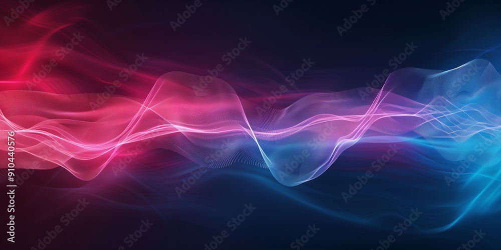 Obraz premium Abstract background with heartbeat graph and smooth gradients, red and blue shades, soft texture.