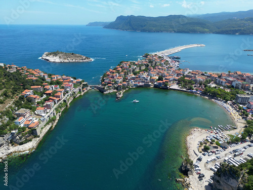 A drone view of Amasra, Turkey