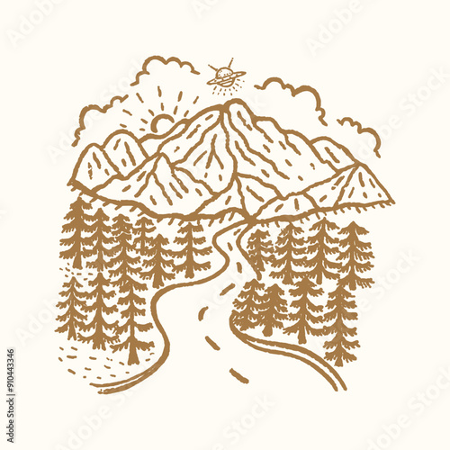 The Wild LIfe Outdoor Vector Illustration