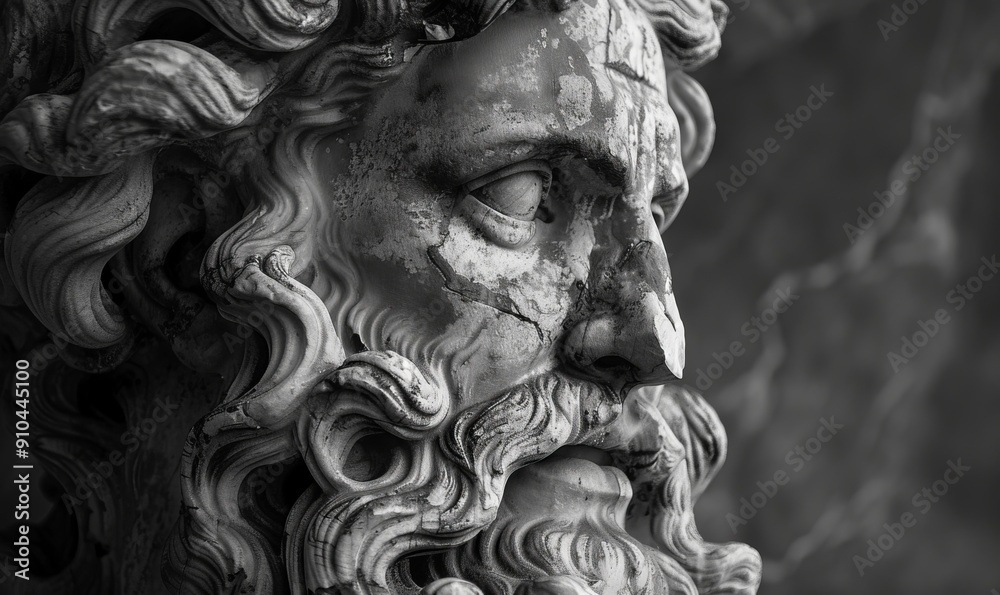Face of zeus statue photography monochrome Face of zeus statue photography monochrome