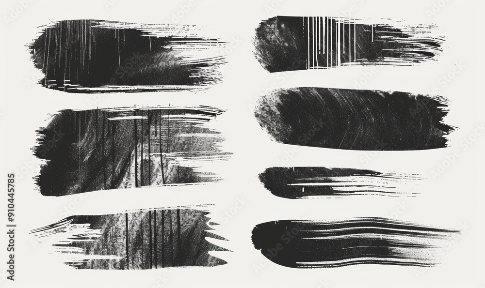 Modern hand drawn brush underline element set for accent, crayon texture underline element for emphasis. Black chalk modern illustration Modern hand drawn brush underline element set for accent, crayon texture underline element for emphasis. Black chalk modern illustration