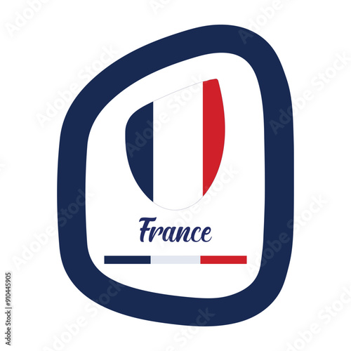 Free Download France Flag with Abstract Logo Frame, Vector Illustration Abstract Editable image - GFXLoad
