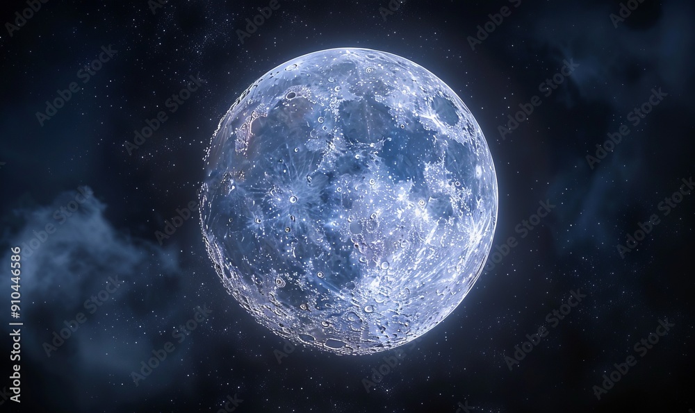 Close up view of a night full moon