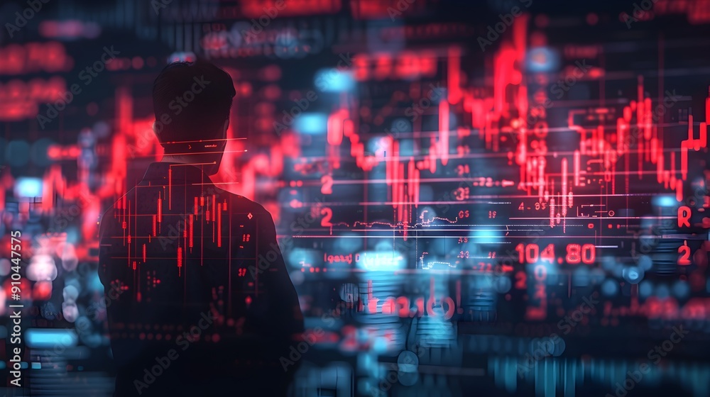 Businessman Watching Stock Market Data. Businessman Watching Stock Market Data.