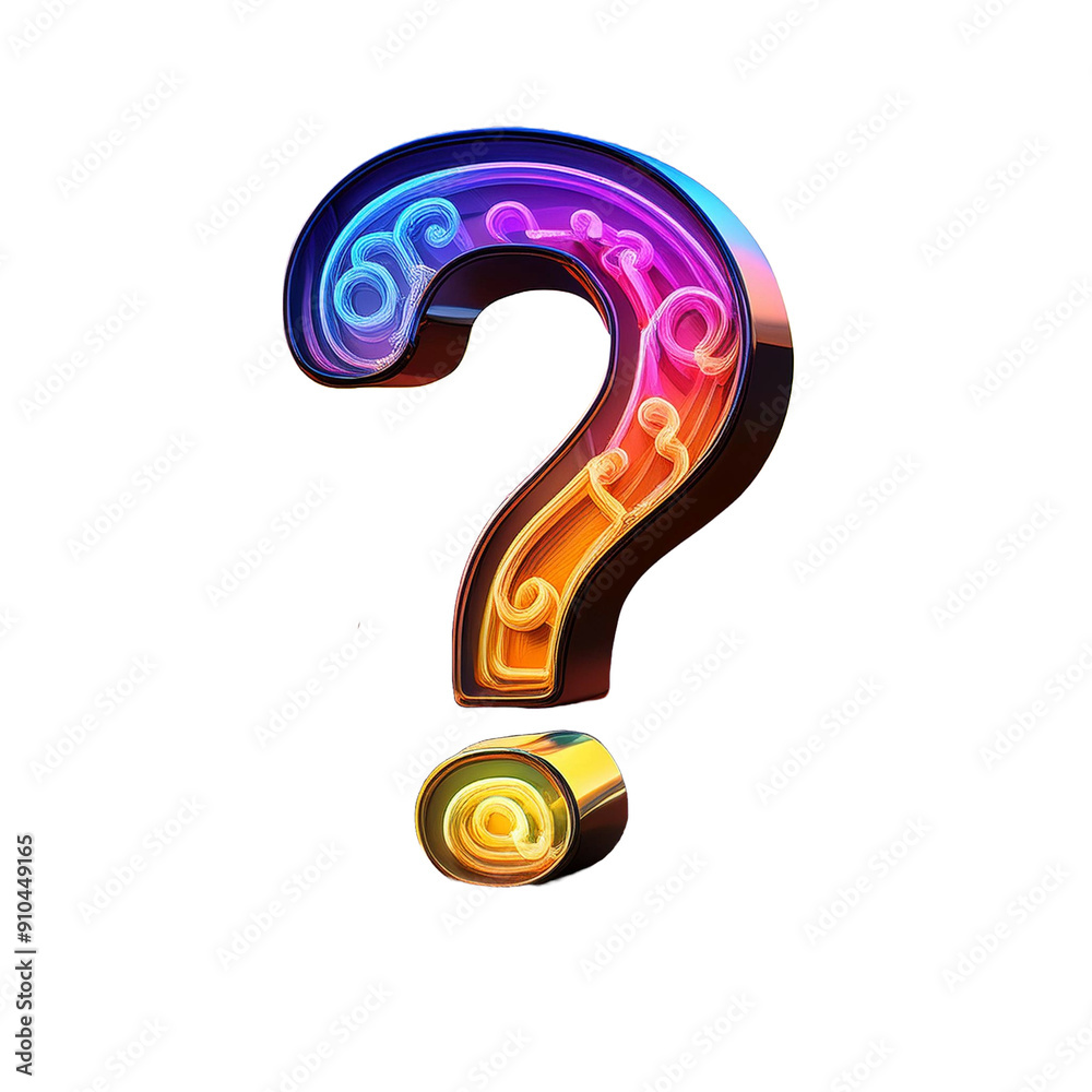 Question mark, colorful gradient. Generated by AI