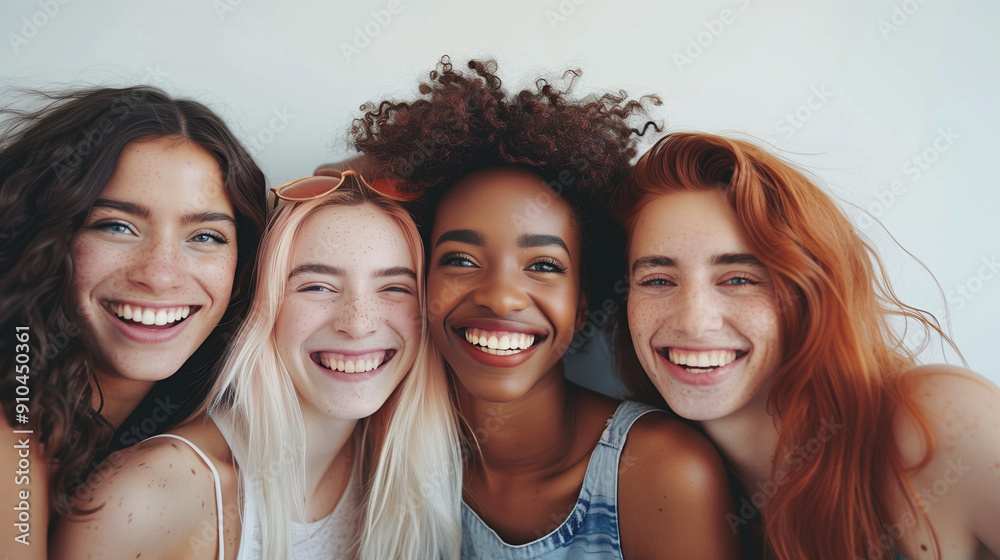 Photorealistic group of cheerful friends enjoying each other's company, World Smile Day Photorealistic group of cheerful friends enjoying each other's company, World Smile Day
