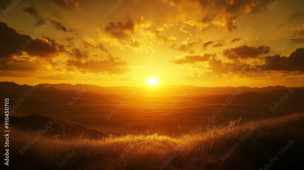 The sun sinks below the horizon, casting a golden glow over the landscape. The sun sinks below the horizon, casting a golden glow over the landscape.
