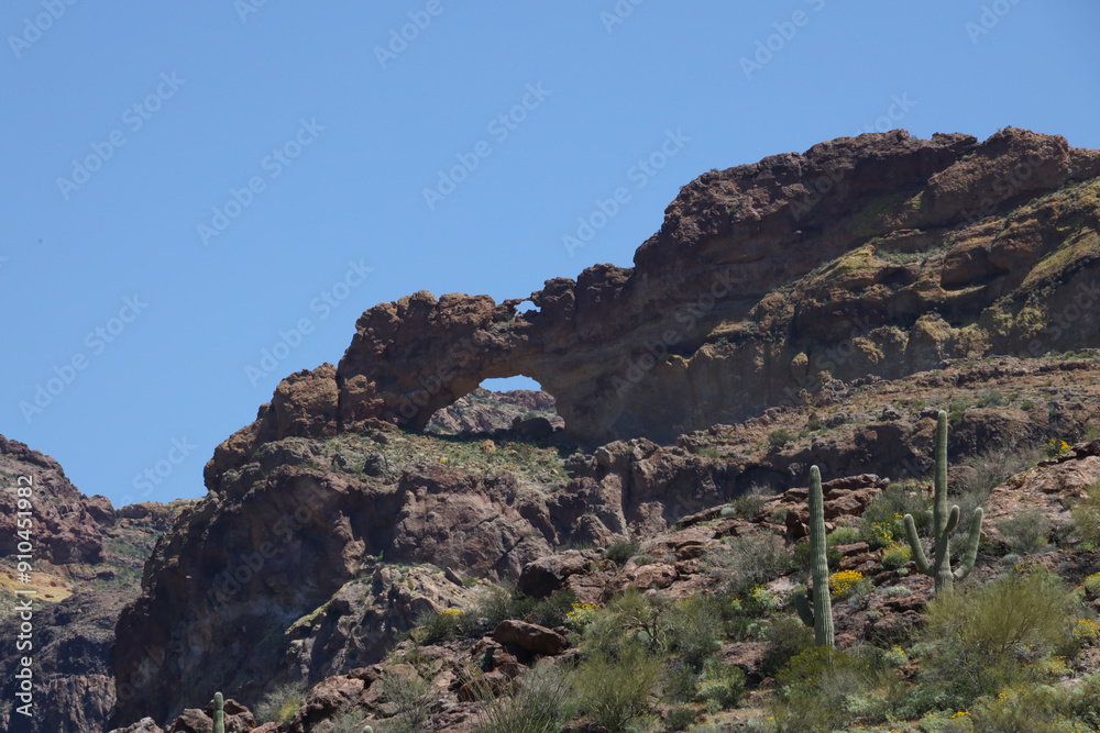 Natural arch and desert landscape at Organ Pipe Cactus National Monument, Arizona Natural arch and desert landscape at Organ Pipe Cactus National Monument, Arizona
