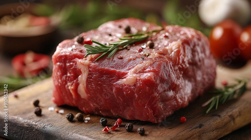 Prepare uncooked beef shoulder for grilling or cooking