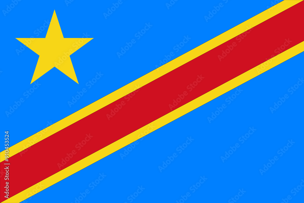 Fototapeta premium Flag of the Democratic Republic of Congo rapublic with grunge effect - vector illustration, isolated