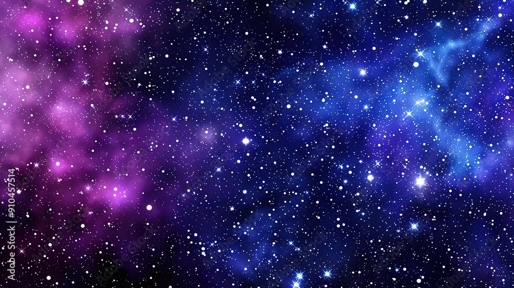 Obraz premium A sky filled with lots of bright blue and purple hues next to a space filled with stars