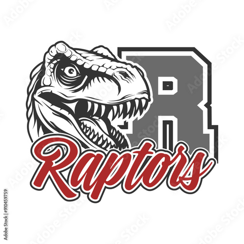 Raptors Illustration Clip Art Design Shape. Mascot Silhouette Icon Vector.