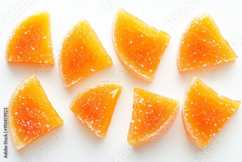 orange melon sweet, crystalised sour candy photo