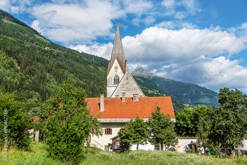 View of the church Pfarrkirche St. Martin, Obervellach, Austria photo