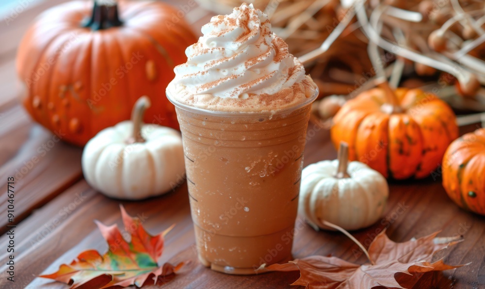 A pumpkin spice milkshake with whipped cream