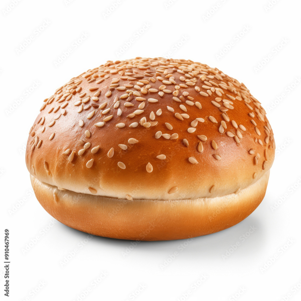 Fresh burger bun isolated on white background Fresh burger bun isolated on white background