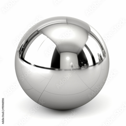 silver ball isolated on white background