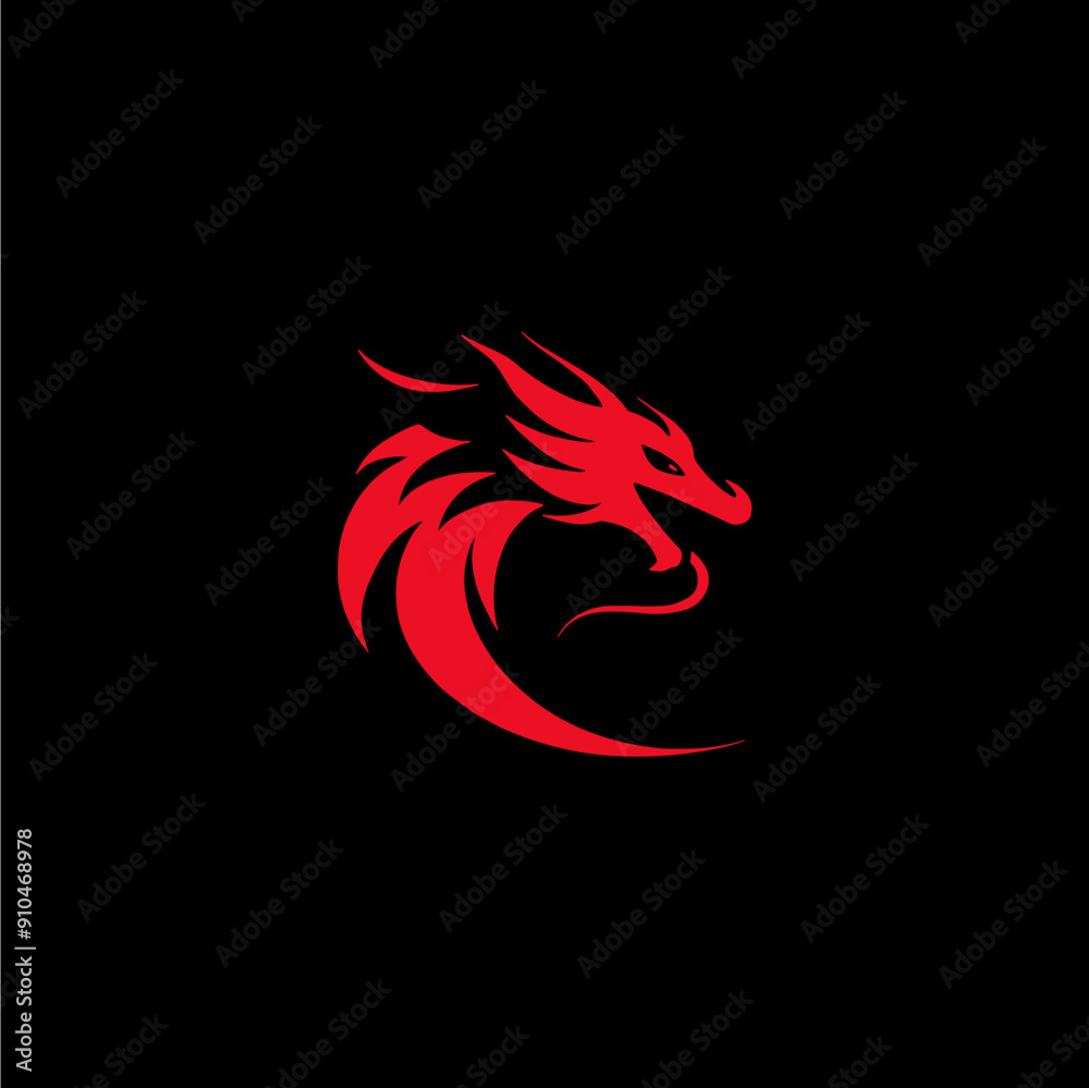 Logotipo simples dragão preto e branco vetor Logotipo simples dragão preto e branco vetor