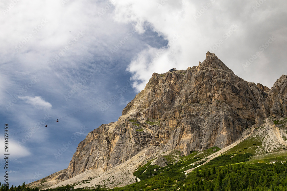 Lagazuoi is a mountain in the Dolomites near Cortina d'Ampezzo in the Veneto Region. The mountain is part of the Ampezzo Dolomites Natural Park Lagazuoi is a mountain in the Dolomites near Cortina d'Ampezzo in the Veneto Region. The mountain is part of the Ampezzo Dolomites Natural Park