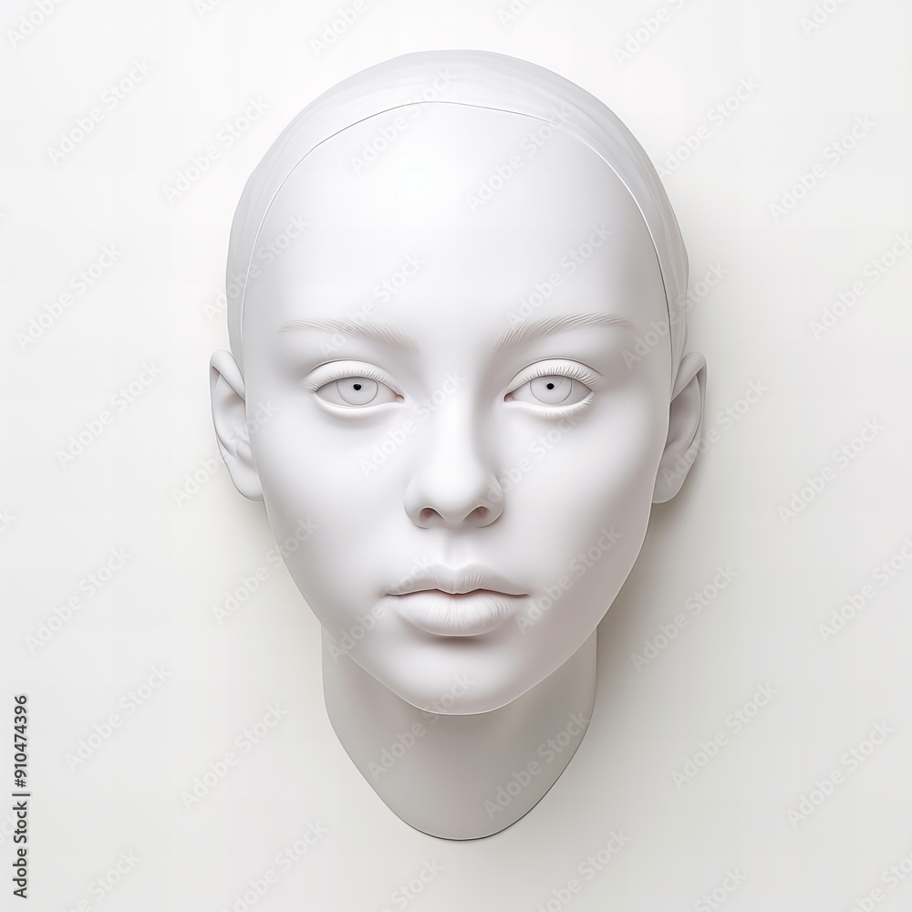 Female White Face, Standard, Face isolated on white background Female White Face, Standard, Face isolated on white background