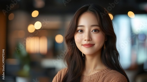 Wallpaper Mural 8K Realistic A Korean American beauty blogger creating content with an attractive and colorful backdrop Torontodigital.ca