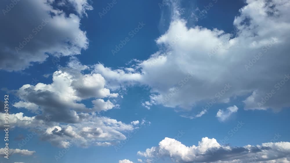 Hyperlapse with white clouds forming on sunny blue sky. Hyperlapse with white clouds forming on sunny blue sky.